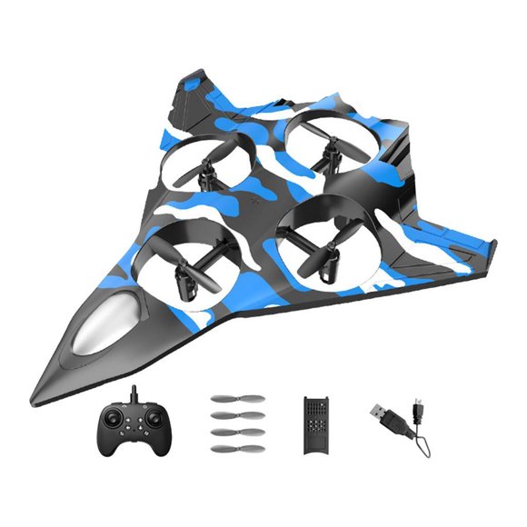 Avión de control remoto, modelo de avión de combate, helicóptero, fácil de controlar, regalos, acrobacias Azul con 1 batería