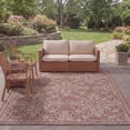 thumbnail image 3 of SAFAVIEH Courtyard Sheridan Floral Indoor/Outdoor Area Rug, Red/Ivory, 8' x 10', 3 of 11