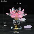thumbnail image 4 of HYwys Crystal Glass Block Lotus Flower Metal Candle Holders Feng Shui Home Decor Big Tealight Candle Stand Holder Candlesticks (Clear B), 4 of 7