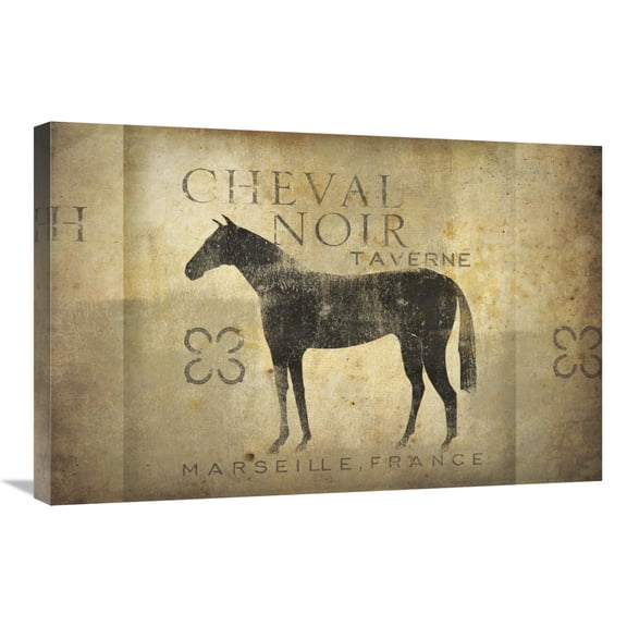 Global Gallery's 'Cheval Noir v4' By Ryan Fowler Stretched Canvas Wall Art