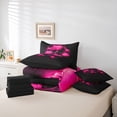 thumbnail image 6 of Homewish Neon Dark Halloween Skull 7-Piece Twin Bedding,Pink Lightning Crack Pattern Bedding Comforter Set,Black Hot Pink,Black Reversible, 6 of 8