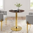 thumbnail image 2 of 28 inch Dining Table, Round, Gold Walnut, Wood, Metal Steel, Modern Contemporary, Mid Century Kitchen Room Cafe Bistro Restaurant Hospitality, 2 of 6