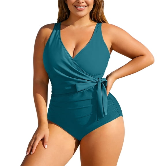 XEGLSBU Plus Size Swimsuit for Women 2 Piece Plus Size Swimsuit Floral Print Tankini with High Waisted Bottoms and Supportive Underwire Navy Size L