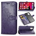thumbnail image 2 of 3D Embossing Datura Flip Floral Wallet Case Compatible Case for iPhone 11 6.1 inch, 2 of 7
