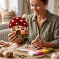 thumbnail image 5 of Fabric Poke Art Kit No Sew, Whimsical Village Cottage Punch Needle Craft for Adults, 5 of 8