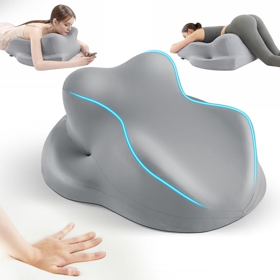 KAIPARA Large Memory Foam Wedge Pillow for Bed, Ergonomic Support Pillow Relieve Neck Waist Pain, Massage Pillow for Stomach Sleeping, Ideal for Reading Relaxation, Multi-use Couple Pillow