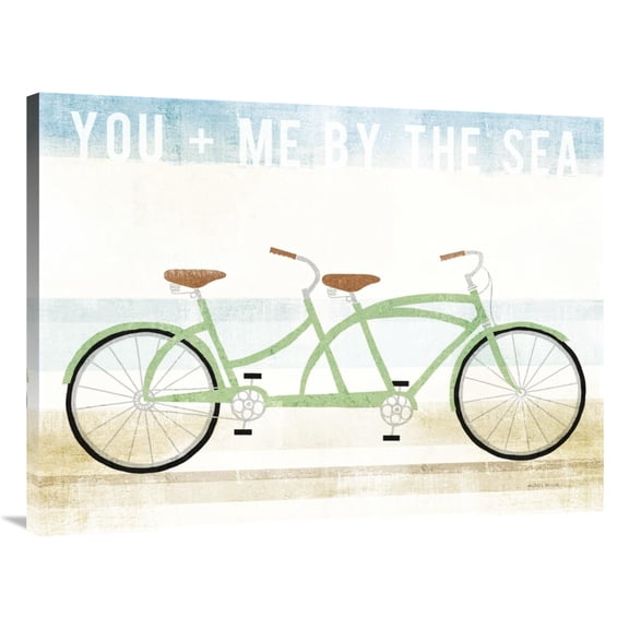 Global Gallery's 'Beach Cruiser Tandem v2' By Michael Mullan Stretched Canvas Wall Art