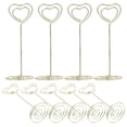thumbnail image 4 of 24PCS Heart Shape Photo Holder Stands Table Number Holders Paper Menu Clips for Wedding Banquet Party (Golden), 4 of 5