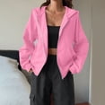 thumbnail image 5 of Hsovts Pink Hoodie Women Essentials Oversized Fleece Hoodies with Drawstring Long Sleeve Crewneck Zip Up Sweatshirt Lightweight Hoodies Pullover XL, 5 of 5