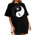 thumbnail image 1 of SMihono Hauts pour Femmes Été Décontracté Vintage Col Rond Imprimé Motif Manches Courtes Blouse T-shirt Oversize pour Femmes 2023, 1 of 5
