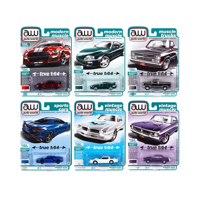 Auto World Premium 2022 Set B of 6 pieces Release 2 1/64 Diecast Model Cars  by Auto World - Walmart.com