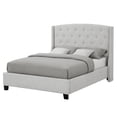 thumbnail image 2 of Elle Queen Size Bed- Tufted Wingback Headboard- Dove Gray Upholstery, 2 of 6