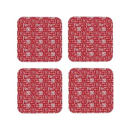 

KLL Drink Coasters Set Square of 4 PU Leather Absorbent Coasters Set Decorative Coffee Cup Coasters Housewarming Gift for Home Decor-Hohoho5