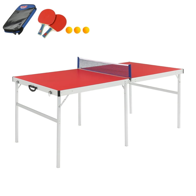 183*91*76cm Foldable Ping Pong Table Red 