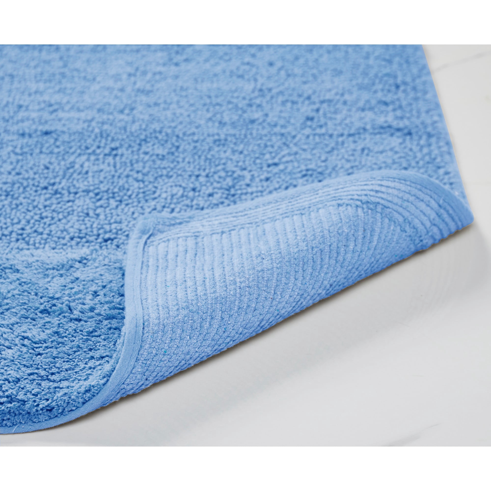 Better Trends 20" x 60" Bathroom Runner Mat 100% Cotton, Extra Soft Tufted Bath Rug, Water Absorbent & Non Slip, Solid Pattern, Dark Blue Granada Collection