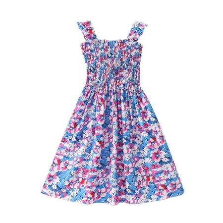 

XIEULQP Baby Girl Clothes European Summer Big Girl Slip Dress Beach Ethnic Cotton Silk Dress Children s Dress Summer Dress Purple