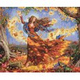 thumbnail image 1 of Gold Collection Fall Fairy Counted Cross Stitch Kit-14"X12" 14 Count, 1 of 3