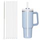 thumbnail image 2 of Pajita de repuesto transparente Gardenne para bebidas, de silicona de grado alimenticio, de 40 oz, para viajes de aventura, con cepillo de limpieza, recta, sin rebabas, para uso diario, 2 of 8