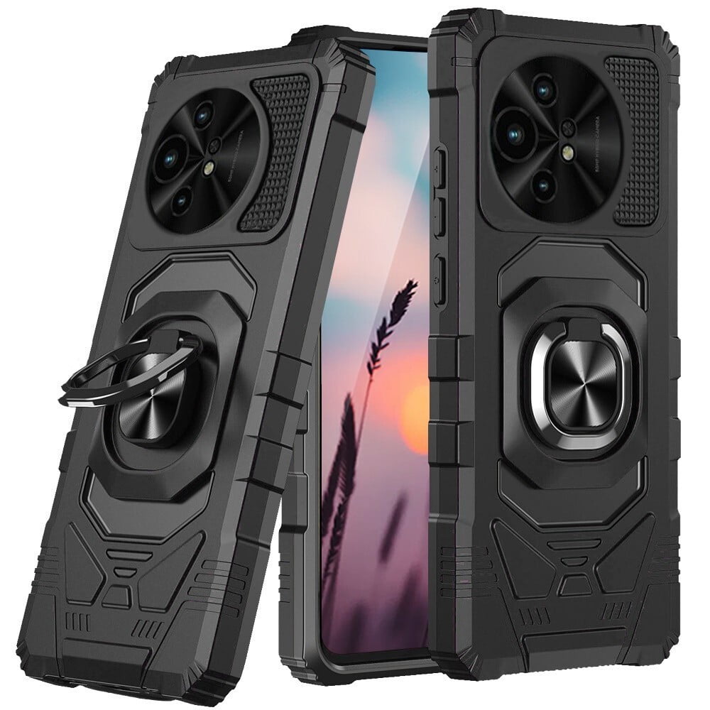 For TCL 50 XL 5G NXTPAPER T702W Robotic Ring Kickstand Phone Case - Black
