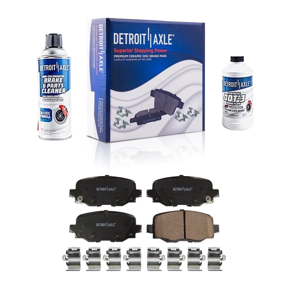 Detroit Axle - Rear Ceramic Brake Pads for 2014-2023 Jeep Cherokee, 2015-2023 Jeep Renegade, 2016-2023 Fiat 500X, 2015-2017 Chrysler 200, 2023-2025 Dodge Hornet Replacement