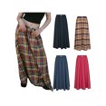 thumbnail image 3 of Aojekbee Women's Long Skirts Plaid Elastic Waist A-line Skirts Spring Summer Casual Skirts Streetwear, 3 of 10
