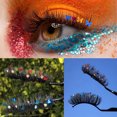 thumbnail image 6 of Halloween Butterfly Eyelashes 25mm Full Strip Silk Eyelash with Butterflies for Party Makeup 4 Pairs Suncolor Hair, 6 of 10