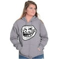 thumbnail image 4 of Troll Face Original Meme Smile Mad Zip Up Hoodie Men's Women's Brisco Brands S, 4 of 6