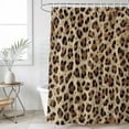 thumbnail image 4 of Leopard Prints Bathroom Shower Curtains with 12 Hooks Polyester Waterproof Shower Curtain for Stalls and Bathtubs Modern Geometric Animals Textured Decorative Bathroom Privacy Curtain 48x72 Inches, 4 of 8