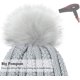 thumbnail image 3 of Gorro de invierno para mujer con forro de satén y puño de piel sintética, 3 of 4