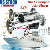 1000DB 12V Air Electric Horn Dual Trumpet For Cars Truck Train Speaker SuperLoud