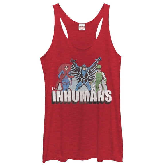 Women's Marvel Inhumans Characters  Racerback Tank Top Red Heather Large