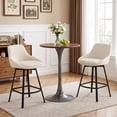 thumbnail image 5 of ONEVOG 25.6" Swivel Counter Stools Set of 3,Linen Upholstered Bar Stools with Full Back,Modern Counter Height Bar Stools with Black Metal Legs for Kitchen Island,Beige, 5 of 11