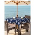 thumbnail image 2 of Outdoor Tablecloth with Umbrella Hole and Zipper, Christmas Snowflakes Square Table Cloth 54x54 Inch Waterproof Tablecloth, Xmas Winter Watercolor Navy Blue Picnic Table Cover for Patio Camping, 2 of 7