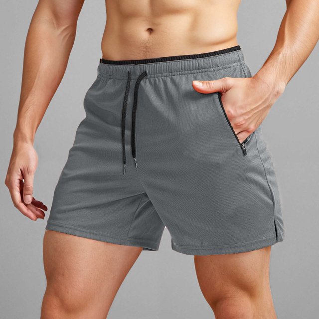 WILLBEST Pantalones Cortos para Hombre, para Correr, con Bolsillos con Cremallera, para Gimnasio, Entrenamiento Atlético, de 5 Pulgadas