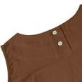 thumbnail image 5 of Htigea Linen Sleeveless Tank Tops Basic Summer Casual Crewneck Blouse Brown,S, 5 of 6