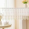 thumbnail image 3 of JingChun White Cafe Curtains 17 inch Length Colorful Butterfly Embroidery Lace Kitchen Window Valance Over Sink Short Courntry Curtains Valance, Window Toppers 59 x 17 Inch, 1 Panel, 3 of 5