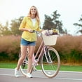 thumbnail image 3 of Bicycle Front Basket Handwoven Kid Adult Bike Handlebar Carrier (Sky Blue), 3 of 8