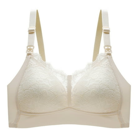 

Women s Open Button No Steel Ring Lace Anti Strapping Breastfeeding Gathering Anti Sagging And Closing Bra