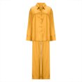 thumbnail image 5 of AherBiu Satin Pajamas Sets for Women Plus Size Long Sleeve Shirts Pants Lounge Sets Pjs Sleepwear, 5 of 6