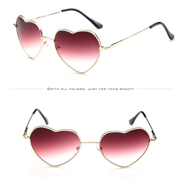A Pair of Glasses Red Valentines Day Mens Womens Metal Frame Ladies Heart Shape Sunglasses Love Eyewear