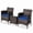 Navy, variant on Chateauy 3 Pieces Comfort Ergonomic Rattan Patio Chat Set Outdoor Furniture for Deck Balcony Lawn