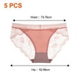 thumbnail image 2 of 5pcs Women's Underwear Lace Panties Ice Silk Traceless Splicing Briefs Comfortable Briefs, 2 of 5