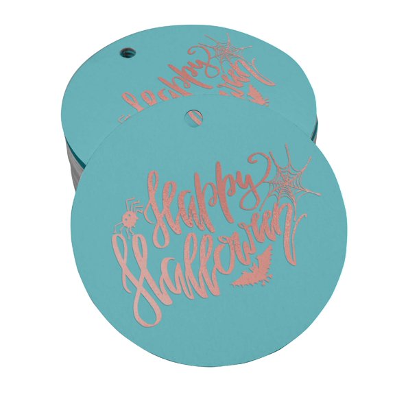 Inkdotpot Happy Halloween Halloween Bottle Tag Real Rose Gold Foil Favor Hang Tags 50 Pack