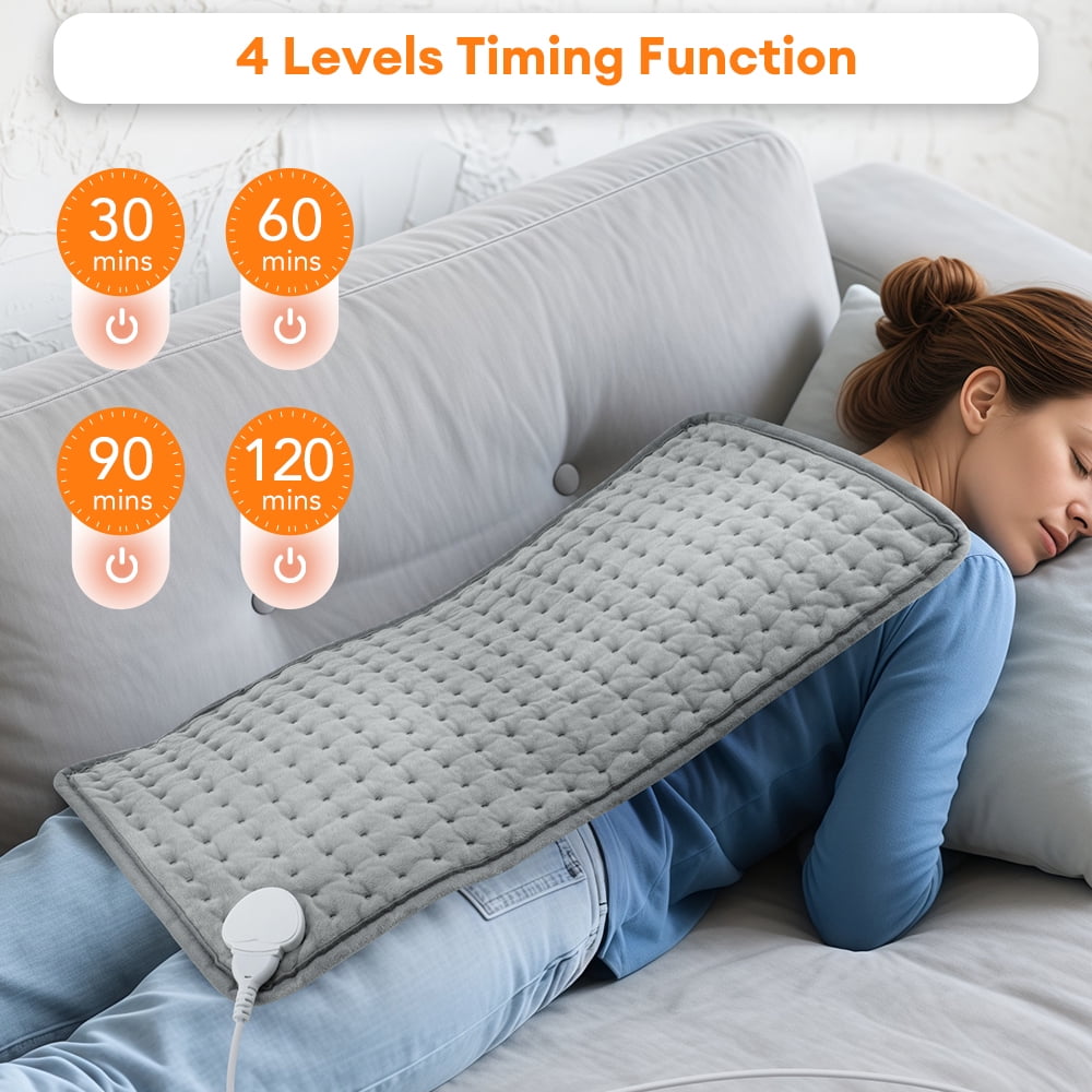 Large Electric Heating Pad for Back, Fathers Mothers Day Gifts for Women, Men, Soft Machine Wash Fabric, Auto-Off & Moist Heat, Fast Heating