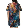 thumbnail image 6 of Fotbe Vibrant Rooster Painting Print Pajama Set for Women 2 Piece Loungewear Short Sleeve Tops and Shorts Set Soft Sleepwear-Small, 6 of 7