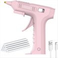 thumbnail image 1 of Pistola de Pegamento Caliente Inalámbrica, Recargable Tipo C de 2600 MAh, con 20 Barras de Pegamento, Color Rosa., 1 of 5