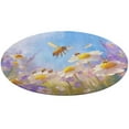 thumbnail image 4 of Happy Cute Bees Washable Round Rug -Circle Area Rugs for Nursery Bedroom, Vintage Non Slip Non Shedding Low Pile Carpet for Living Room Coffee Table Entryway, 4 of 6