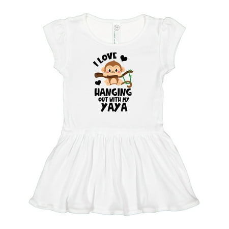 

Inktastic Monkey I Love Hanging out with My Yaya Gift Baby Girl Dress