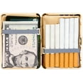 thumbnail image 5 of Set of 2 Compact Metal-Plated King Size Cigarette Case With Elastic Bands (Gold Oval), 5 of 5