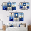thumbnail image 4 of Designart "Full Moon Awareness in Futuristic Minimalism II" Modern Geometric Framed Wall Art Set Of 3 - Blue Abstract Frame Gallery Set For Office Decor, 4 of 7